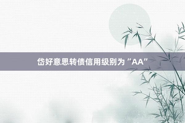 岱好意思转债信用级别为“AA”