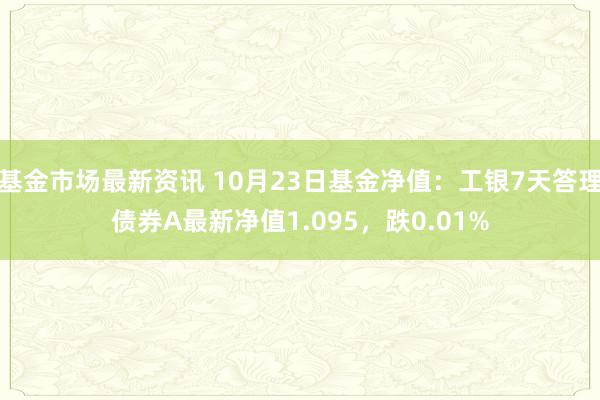 基金市场最新资讯 10月23日基金净值：工银7天答理债券A最新净值1.095，跌0.01%