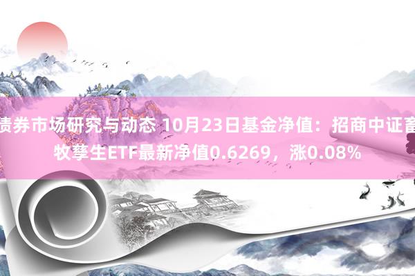 债券市场研究与动态 10月23日基金净值：招商中证畜牧孳生ETF最新净值0.6269，涨0.08%