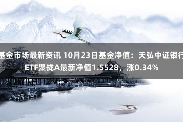 基金市场最新资讯 10月23日基金净值：天弘中证银行ETF聚拢A最新净值1.5528，涨0.34%