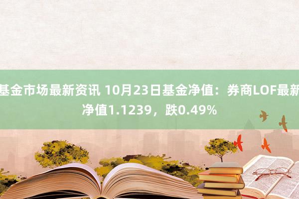 基金市场最新资讯 10月23日基金净值：券商LOF最新净值1.1239，跌0.49%