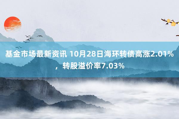 基金市场最新资讯 10月28日海环转债高涨2.01%，转股溢价率7.03%