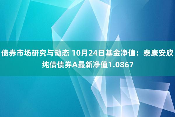 债券市场研究与动态 10月24日基金净值：泰康安欣纯债债券A最新净值1.0867