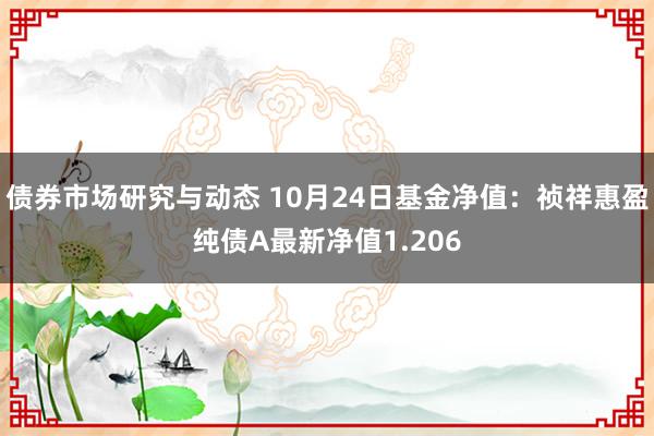 债券市场研究与动态 10月24日基金净值：祯祥惠盈纯债A最新净值1.206