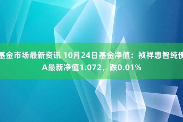 基金市场最新资讯 10月24日基金净值：祯祥惠智纯债A最新净值1.072，跌0.01%