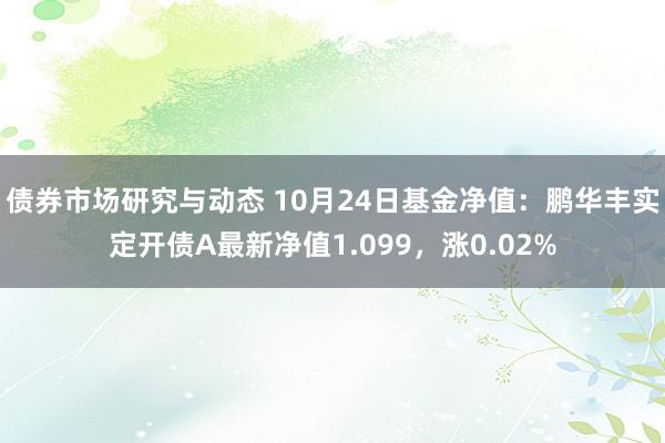 债券市场研究与动态 10月24日基金净值：鹏华丰实定开债A最新净值1.099，涨0.02%