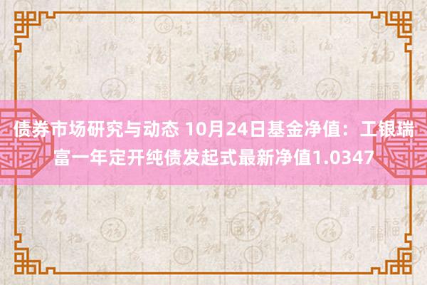 债券市场研究与动态 10月24日基金净值：工银瑞富一年定开纯债发起式最新净值1.0347