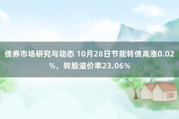 债券市场研究与动态 10月28日节能转债高涨0.02%，转股溢价率23.06%