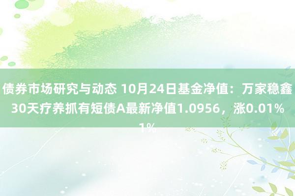 债券市场研究与动态 10月24日基金净值：万家稳鑫30天疗养抓有短债A最新净值1.0956，涨0.01%