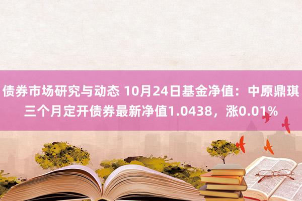 债券市场研究与动态 10月24日基金净值：中原鼎琪三个月定开债券最新净值1.0438，涨0.01%