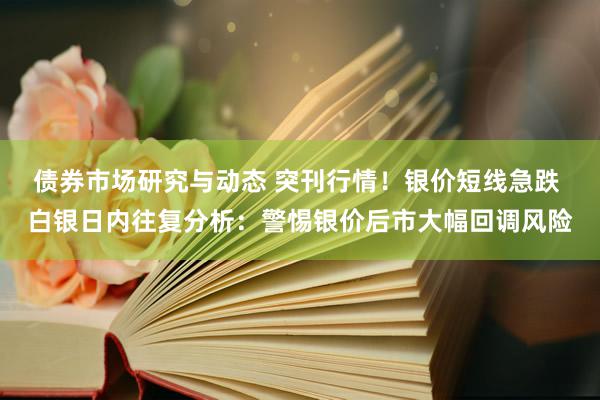 债券市场研究与动态 突刊行情！银价短线急跌 白银日内往复分析：警惕银价后市大幅回调风险