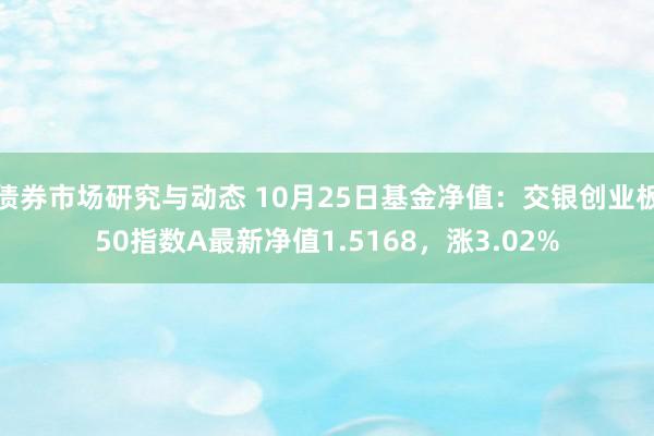 债券市场研究与动态 10月25日基金净值：交银创业板50指数A最新净值1.5168，涨3.02%