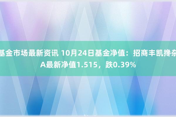 基金市场最新资讯 10月24日基金净值：招商丰凯搀杂A最新净值1.515，跌0.39%