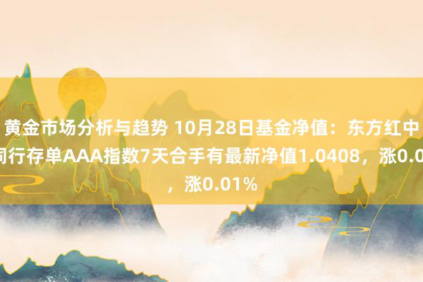 黄金市场分析与趋势 10月28日基金净值：东方红中证同行存单AAA指数7天合手有最新净值1.0408，涨0.01%