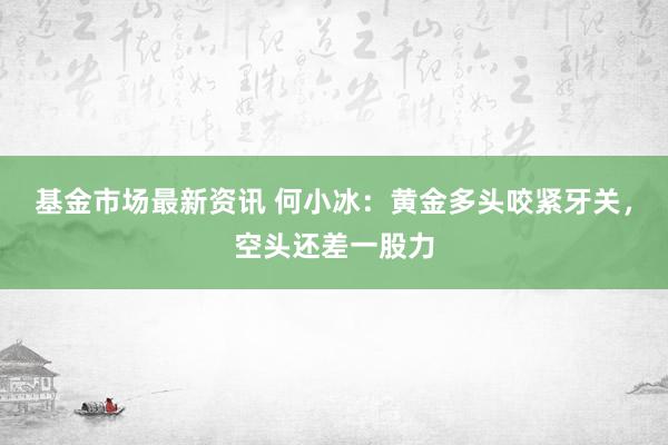 基金市场最新资讯 何小冰：黄金多头咬紧牙关，空头还差一股力