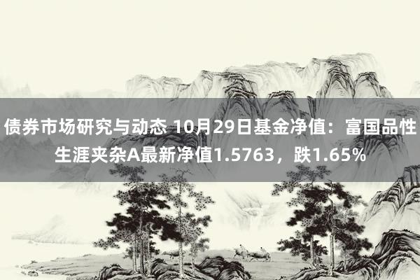 债券市场研究与动态 10月29日基金净值：富国品性生涯夹杂A最新净值1.5763，跌1.65%