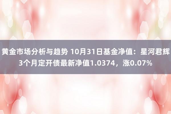 黄金市场分析与趋势 10月31日基金净值：星河君辉3个月定开债最新净值1.0374，涨0.07%