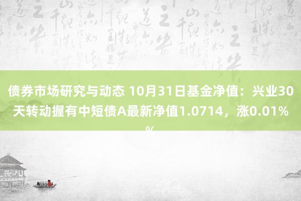 债券市场研究与动态 10月31日基金净值：兴业30天转动握有中短债A最新净值1.0714，涨0.01%