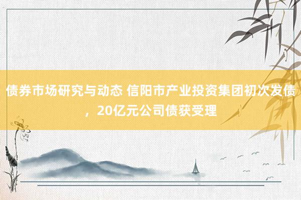 债券市场研究与动态 信阳市产业投资集团初次发债，20亿元公司债获受理