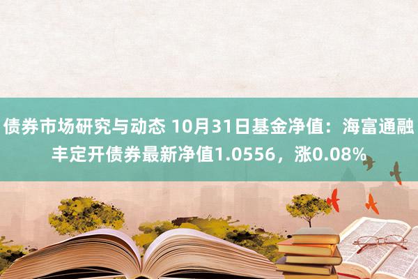 债券市场研究与动态 10月31日基金净值：海富通融丰定开债券最新净值1.0556，涨0.08%