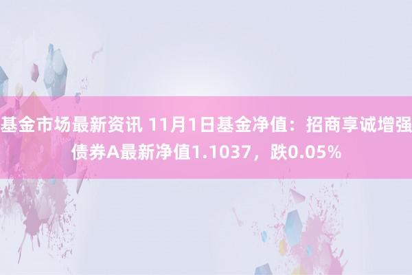 基金市场最新资讯 11月1日基金净值：招商享诚增强债券A最新净值1.1037，跌0.05%