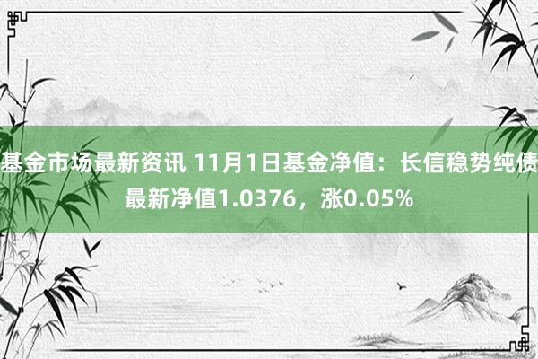 基金市场最新资讯 11月1日基金净值：长信稳势纯债最新净值1.0376，涨0.05%