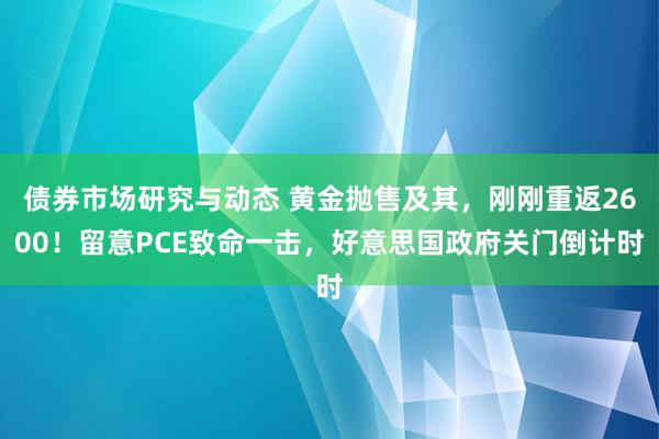 债券市场研究与动态 黄金抛售及其，刚刚重返2600！留意PCE致命一击，好意思国政府关门倒计时