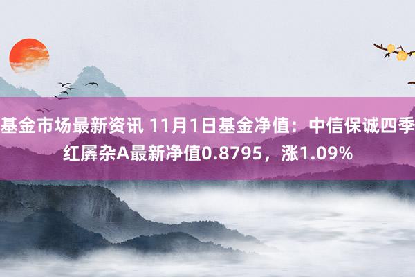 基金市场最新资讯 11月1日基金净值：中信保诚四季红羼杂A最新净值0.8795，涨1.09%