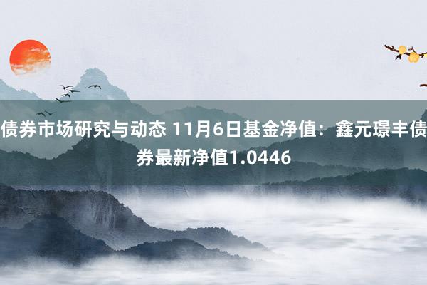 债券市场研究与动态 11月6日基金净值：鑫元璟丰债券最新净值1.0446