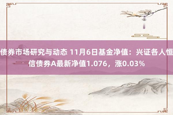 债券市场研究与动态 11月6日基金净值：兴证各人恒信债券A最新净值1.076，涨0.03%