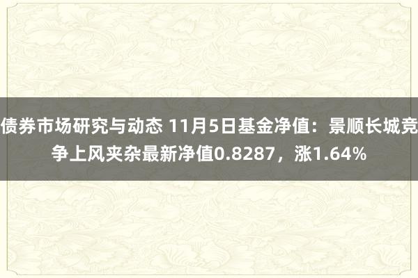 债券市场研究与动态 11月5日基金净值：景顺长城竞争上风夹杂最新净值0.8287，涨1.64%