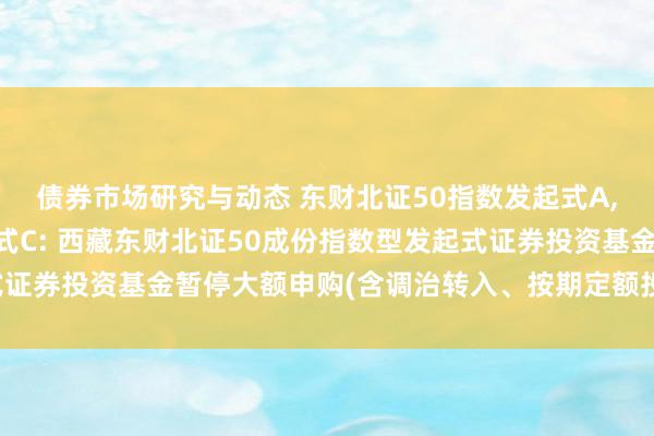 债券市场研究与动态 东财北证50指数发起式A,东财北证50指数发起式C: 西藏东财北证50成份指数型发起式证券投资基金暂停大额申购(含调治转入、按期定额投资)业务的公告