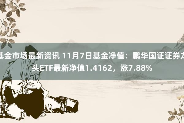 基金市场最新资讯 11月7日基金净值：鹏华国证证券龙头ETF最新净值1.4162，涨7.88%