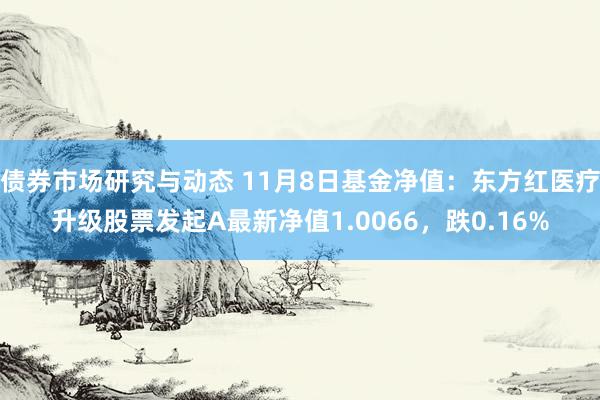 债券市场研究与动态 11月8日基金净值：东方红医疗升级股票发起A最新净值1.0066，跌0.16%