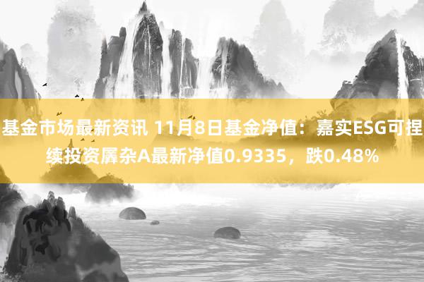 基金市场最新资讯 11月8日基金净值：嘉实ESG可捏续投资羼杂A最新净值0.9335，跌0.48%