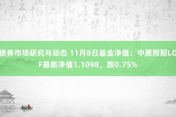 债券市场研究与动态 11月8日基金净值：中原翔阳LOF最新净值1.1098，跌0.75%