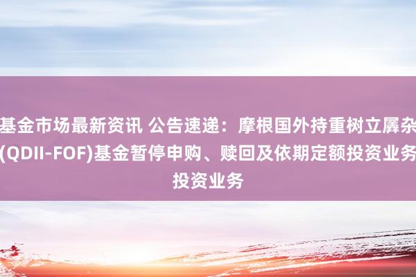 基金市场最新资讯 公告速递：摩根国外持重树立羼杂(QDII-FOF)基金暂停申购、赎回及依期定额投资业务