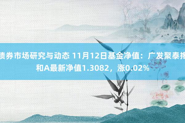 债券市场研究与动态 11月12日基金净值：广发聚泰搀和A最新净值1.3082，涨0.02%