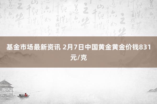 基金市场最新资讯 2月7日中国黄金黄金价钱831元/克