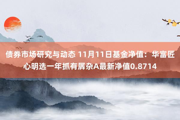 债券市场研究与动态 11月11日基金净值：华富匠心明选一年抓有羼杂A最新净值0.8714