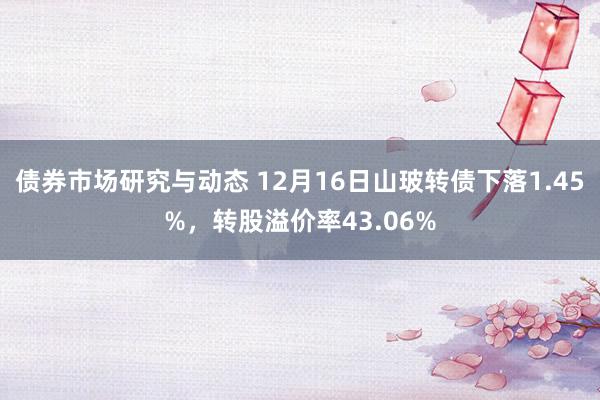 债券市场研究与动态 12月16日山玻转债下落1.45%，转股溢价率43.06%