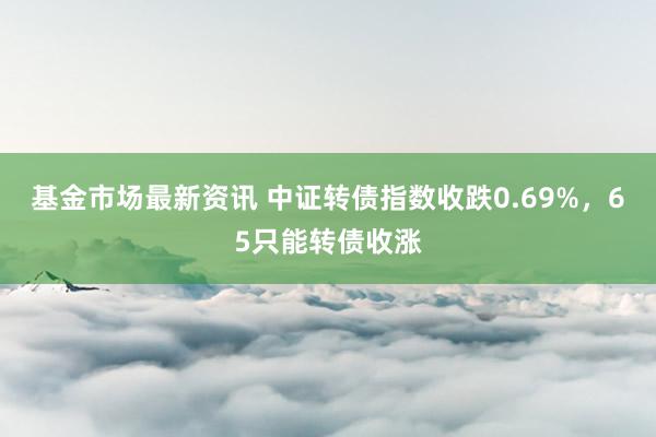 基金市场最新资讯 中证转债指数收跌0.69%，65只能转债收涨