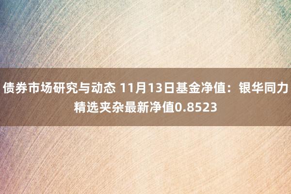 债券市场研究与动态 11月13日基金净值：银华同力精选夹杂最新净值0.8523