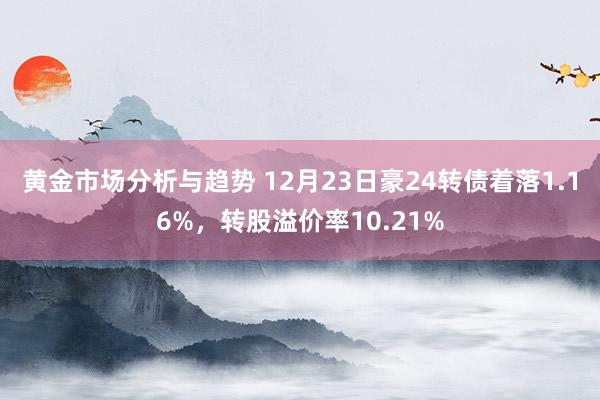 黄金市场分析与趋势 12月23日豪24转债着落1.16%，转股溢价率10.21%