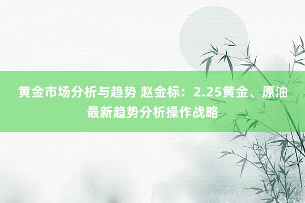 黄金市场分析与趋势 赵金标：2.25黄金、原油最新趋势分析操作战略