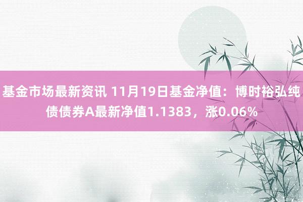 基金市场最新资讯 11月19日基金净值：博时裕弘纯债债券A最新净值1.1383，涨0.06%