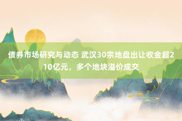 债券市场研究与动态 武汉30宗地盘出让收金超210亿元，多个地块溢价成交