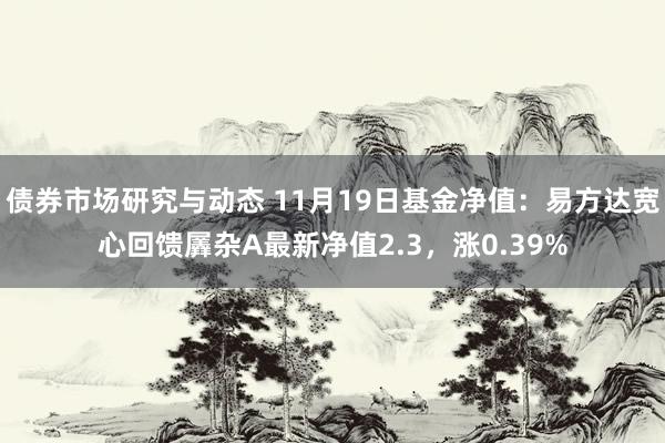 债券市场研究与动态 11月19日基金净值：易方达宽心回馈羼杂A最新净值2.3，涨0.39%