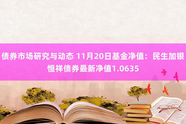 债券市场研究与动态 11月20日基金净值：民生加银恒祥债券最新净值1.0635