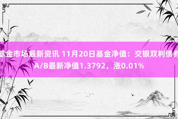 基金市场最新资讯 11月20日基金净值：交银双利债券A/B最新净值1.3792，涨0.01%